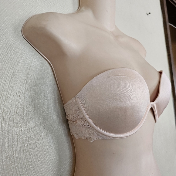 Pink Victoria Secret Date Plunge Push Up Multi Way Light Pink Bra Size Women 32C - Picture 3 of 11